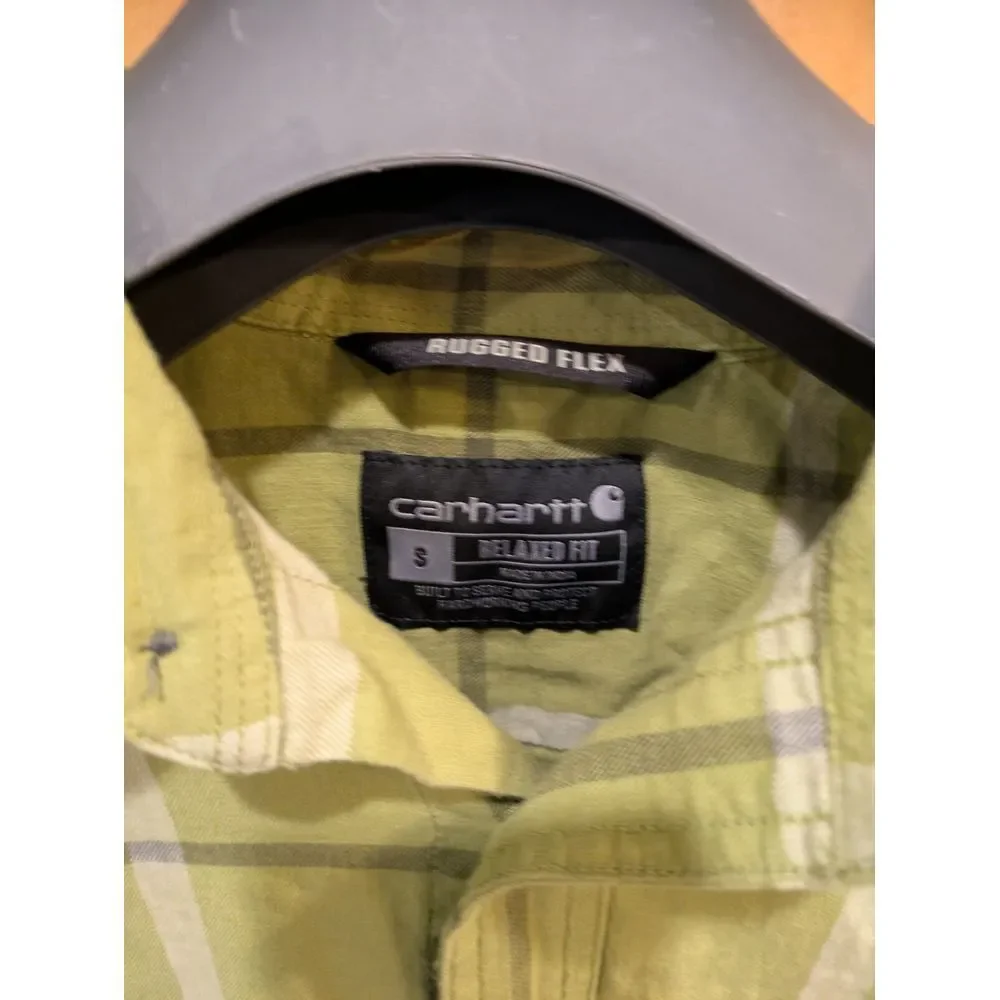 Carhartt Mens Rugged Flex Relaxed Fit Lightweight Short-Sleeve Small Green Olive